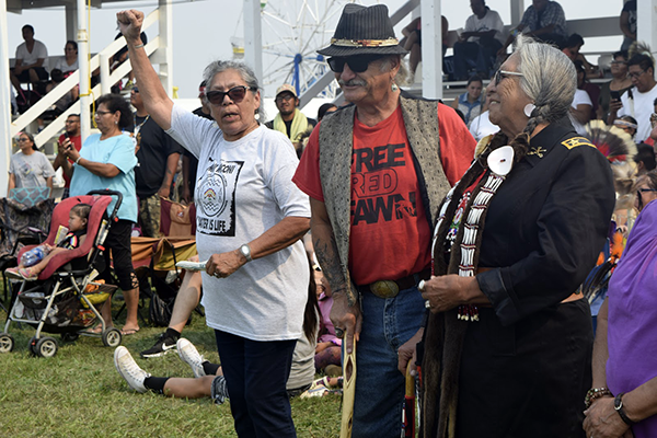 Madonna Thunder Hawk and Mabel Ann Eagle Hunter